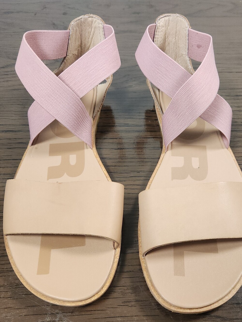 EUC Sorel Ella II Strappy Sandals Size 9 Honest Beige Eraser Pink